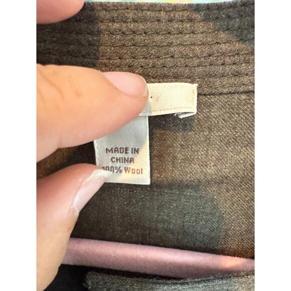 J. Crew 100% Merino Wool Pintuck Dropped-Waist Shirt Dress Brown Womens Size 6 - Picture 12 of 14